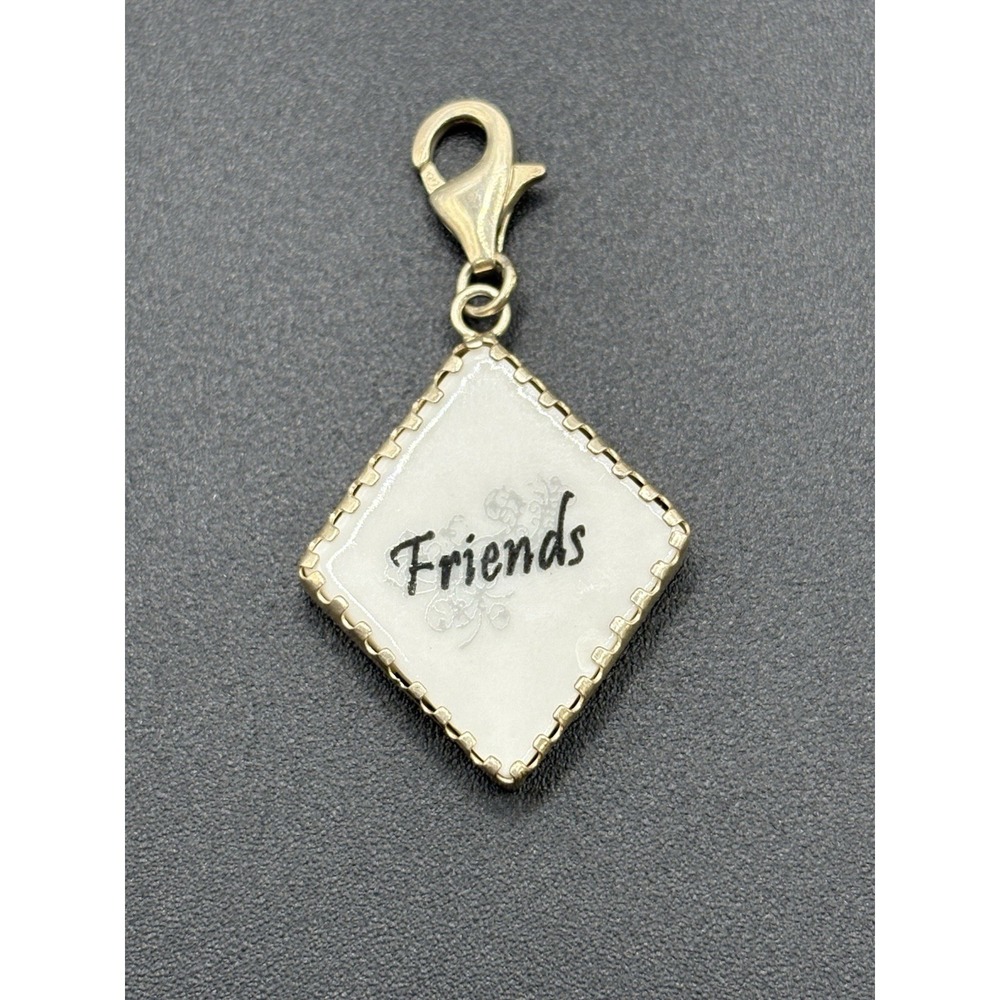Vintage Sterling Silver Friends Lobster Clasp Charm 925 C30